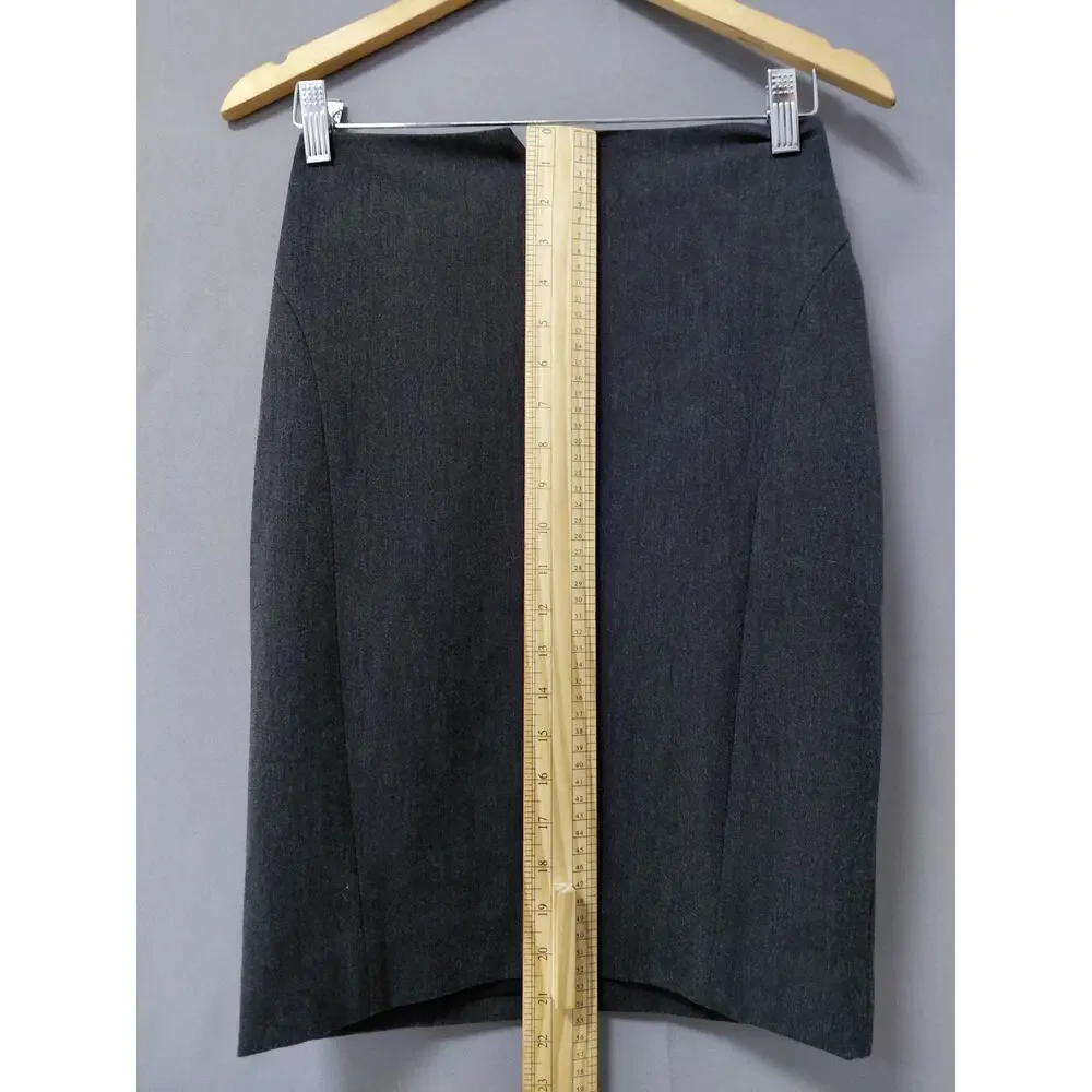 Express Polyester Blend Gray Pencil Knee Length Skirt Women Size 00
